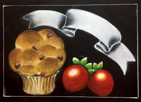 チョークアートでカップケーキを描こう 描き方スライドショー 東京と静岡でレッスン教室をやっています キャッチパステル チョークアート